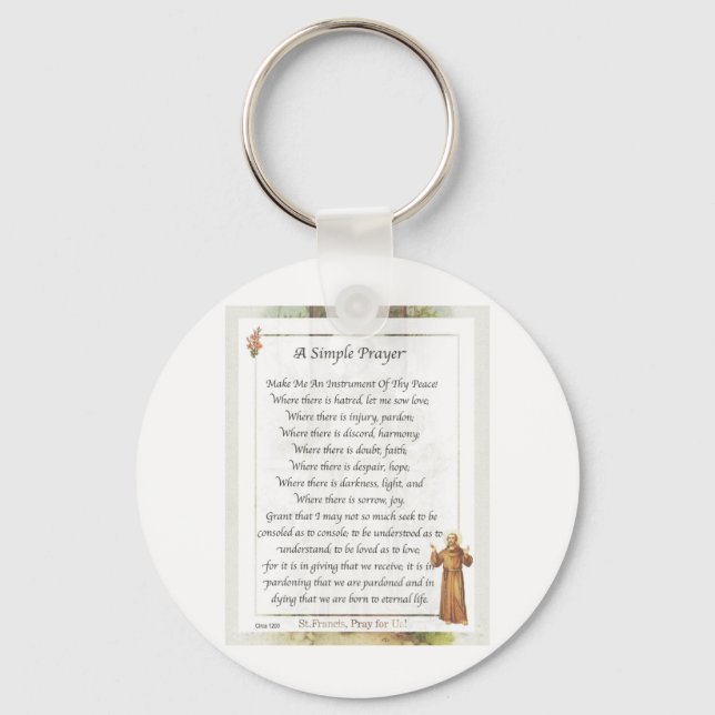 st. francis simple prayer key ring (Front)