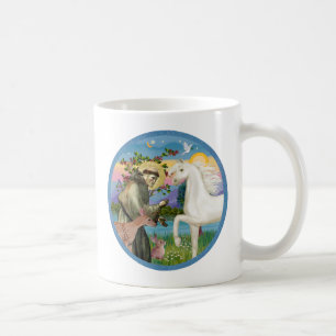St Francis - White Arabian Horse Coffee Mug