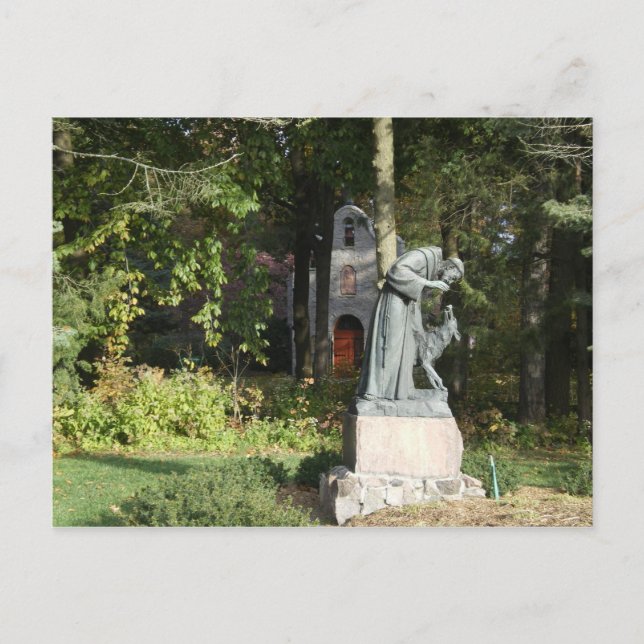 St. Franics and the Wolf of Gubbio Postcard (Front)