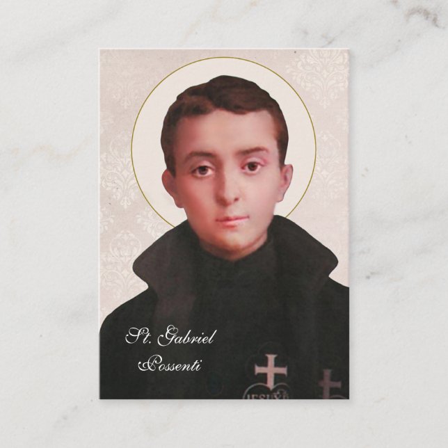 St. Gabriel Possenti Catholic Religious Saint Place Card (Front)