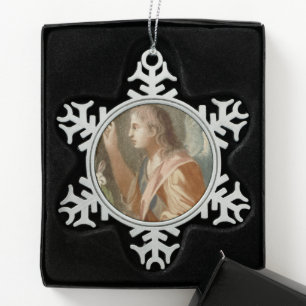 St. Gabriel the Archangel (M 011) Snowflake Pewter Christmas Ornament