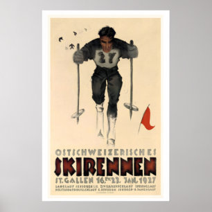 St. Gallen Switzerland Eastern Swiss Ski Race 1927 Poster