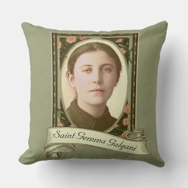 St. Gemma Galgani Patron of Pharmacists Cushion (Front)