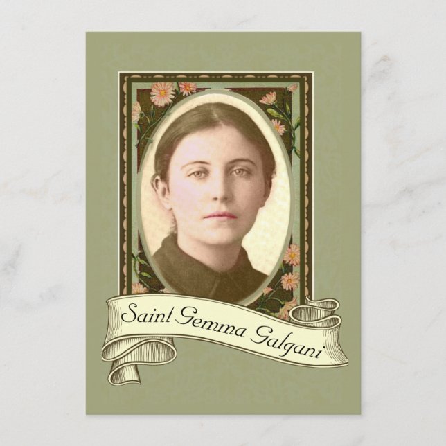 St. Gemma Galgani Saint of Back Pain Holy Card (Front)
