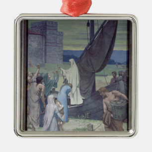St. Genevieve Bringing Supplies Metal Tree Decoration