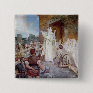 St. Genevieve Calming the Parisians 15 Cm Square Badge