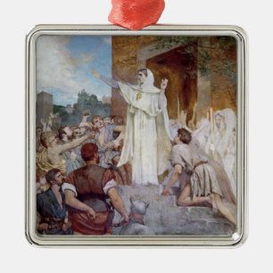 St. Genevieve Calming the Parisians Metal Ornament