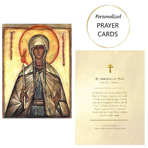 St. Genevieve of Paris Orthodox Prayer Card       