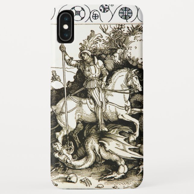ST. GEORGE AND DRAGON , Black White Case-Mate iPhone Case (Back)