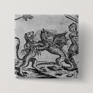 St George and the Dragon 15 Cm Square Badge