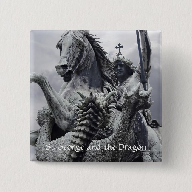 St George and the Dragon 15 Cm Square Badge (Front)