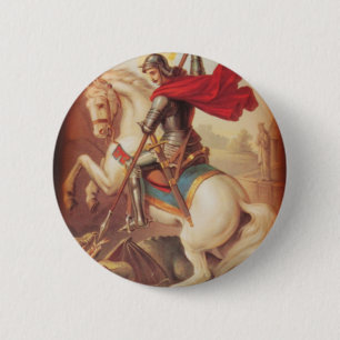St. George and the Dragon 6 Cm Round Badge