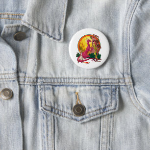 St.George and the Dragon 6 Cm Round Badge