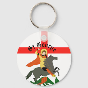 St George and the Dragon and Cross of St George  Key Ring