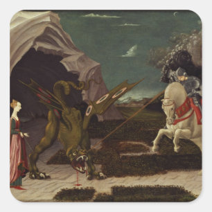St. George and the Dragon, c.1470 Square Sticker