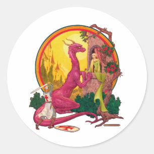 St.George and the Dragon Classic Round Sticker
