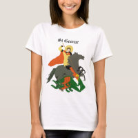 St George and the Dragon Design Ladies T-Shirt