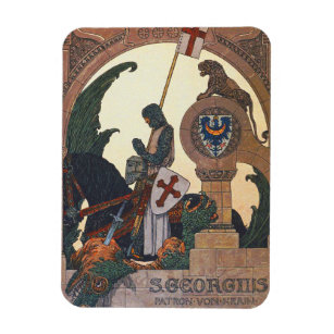 St George and the Dragon - Heinrich Lefler Magnet