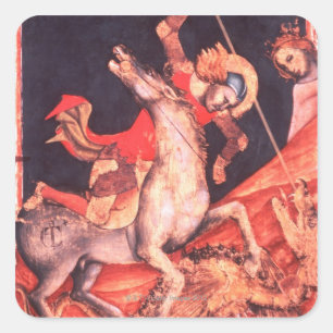 St. George and the Dragon Square Sticker