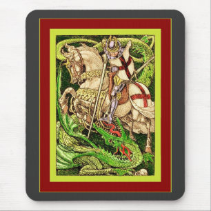 St. George and the Dragon ~ Vintage Art Nouveau Mouse Pad