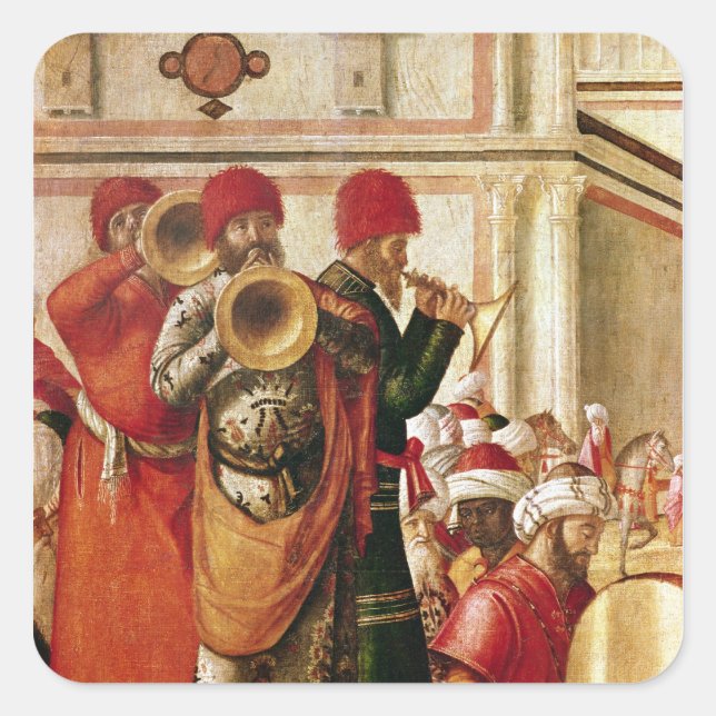 St. George Baptising the Gentiles Square Sticker (Front)