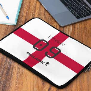 St George Cross England Patriotic Custom Name  Laptop Sleeve