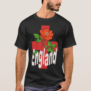 St George Cross With Tudor Rose and England Text T-Shirt