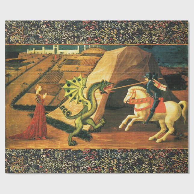 ST. GEORGE, DRAGON AND PRINCESS WRAPPING PAPER (Flat)