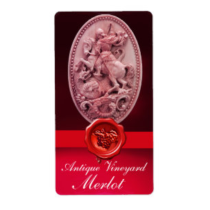 ST.GEORGE,DRAGON AND RED WAX SEAL WITH GRAPES Wine