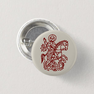 St George Dragon Jerusalem Cross Heritage Tattoo 3 Cm Round Badge