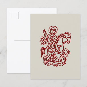 St George Dragon Jerusalem Cross Heritage Tattoo Postcard