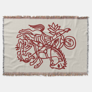 St George Dragon Jerusalem Cross Heritage Tattoo Throw Blanket