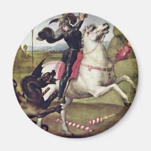 St. George Fighting The Dragon By Raffael Magnet