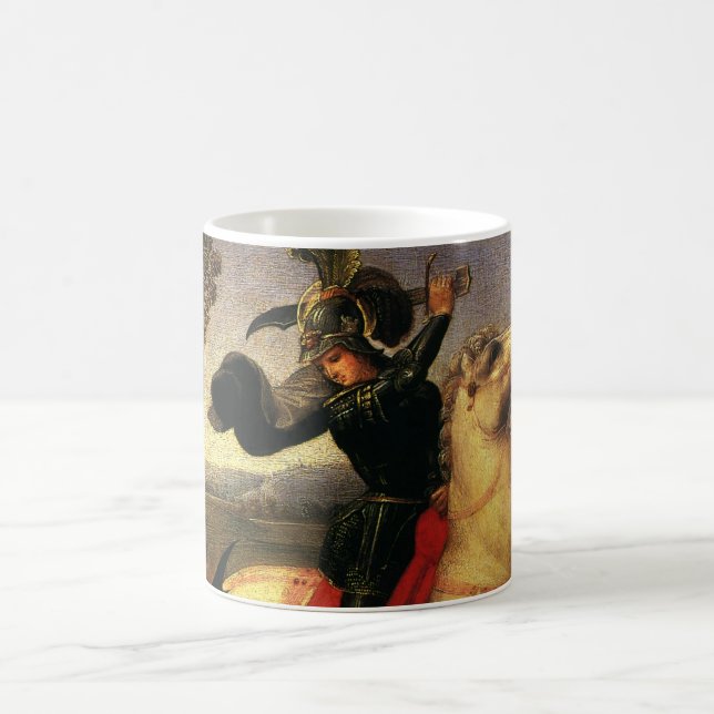St. George Fighting the Dragon by Raphael Sanzio Coffee Mug (Center)
