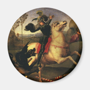 St. George Fighting the Dragon by Raphael Sanzio Magnet