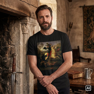 St. George Fighting the Dragon by Raphael Sanzio T-Shirt