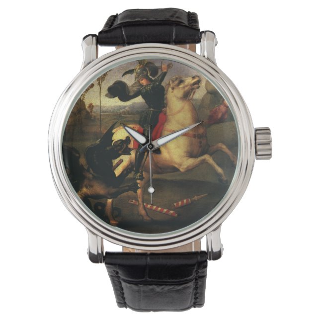 St. George Fighting the Dragon by Raphael Sanzio Watch (Front)