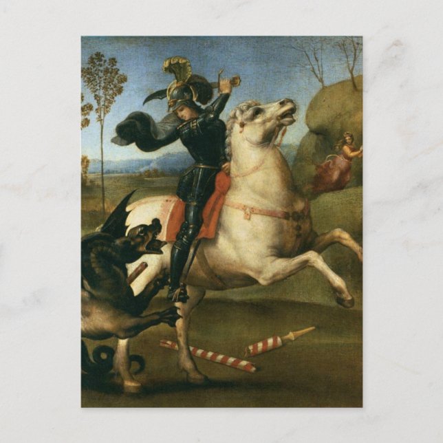 St George Fighting the Dragon Postcard (Front)