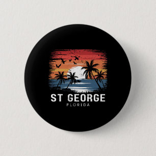 St George Florida Surfing Surfer  6 Cm Round Badge