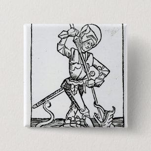 St. George, from the 'Liber Chronicarum' 15 Cm Square Badge