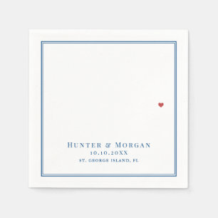 St. George Island FL Map Elegant Navy Blue Wedding Napkin