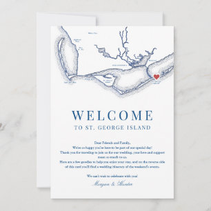 St. George Island FL Wedding Welcome Itinerary Thank You Card