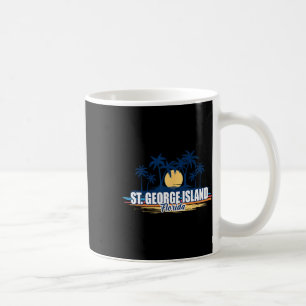 St George Island Florida Retro Surfing Board Coffee Mug