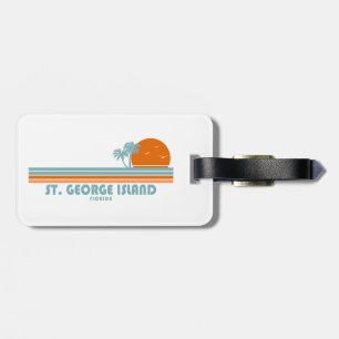 St. George Island Florida Sun Palm Trees Luggage Tag