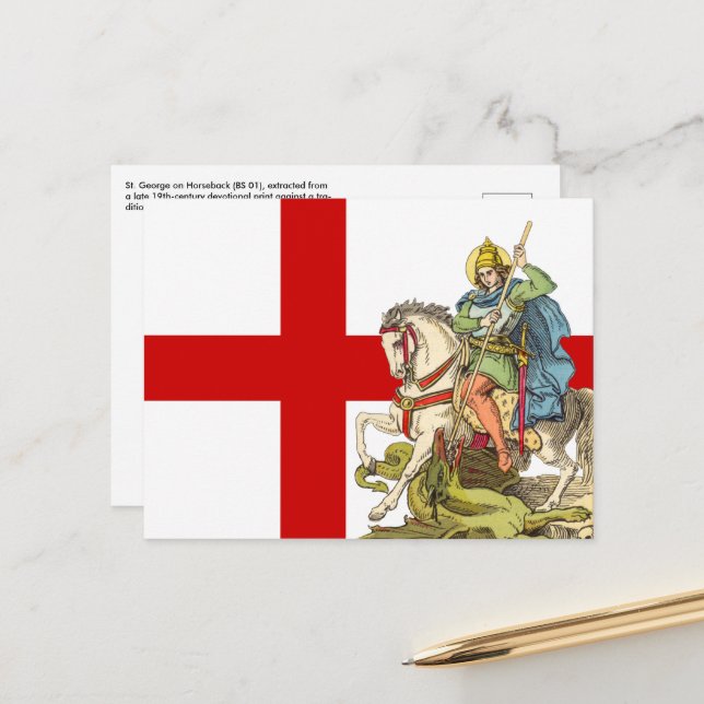 St. George on Horseback (BS 01) Postcard (Front/Back In Situ)