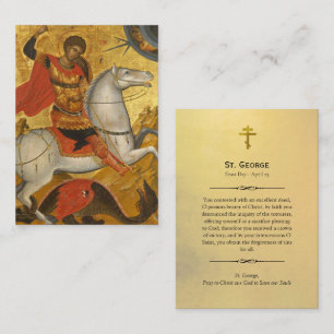 St. George Orthodox Christian Prayer Card
