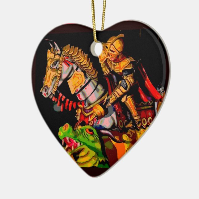 St. George Posterised Ceramic Ornament (Left)