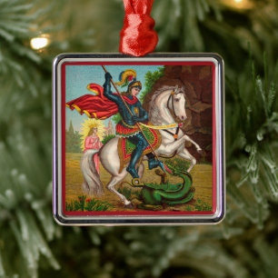 St. George Rescues the Princess Metal Ornament