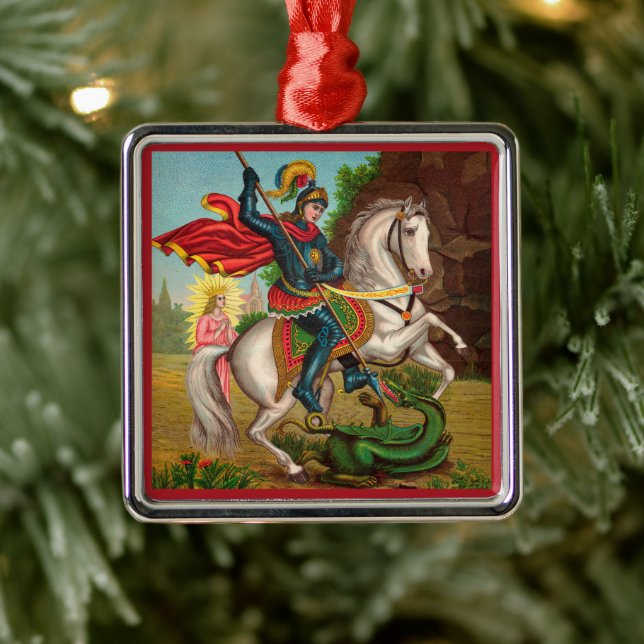 St. George Rescues the Princess Metal Ornament (Tree)