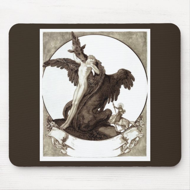 St. George Rescuing a Maiden from a Dragon Mouse Pad (Front)